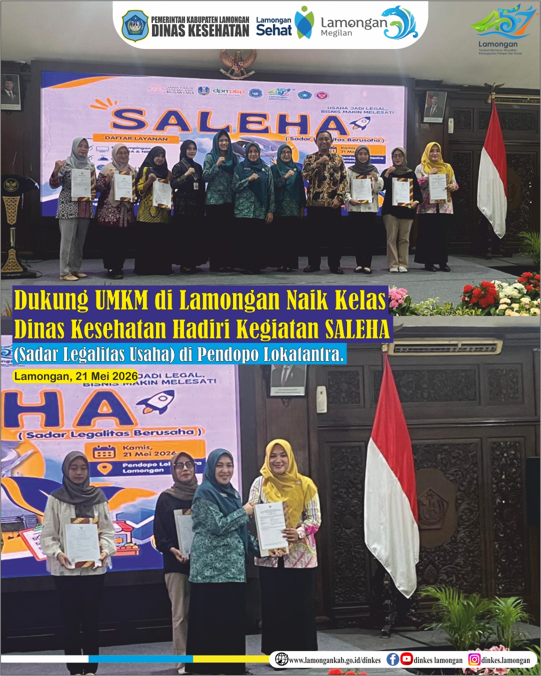 Foto: Dukung UMKM Naik Kelas, Dinas Kesehatan Hadiri Kegiatan SALEHA di Pendopo Lokatantra.