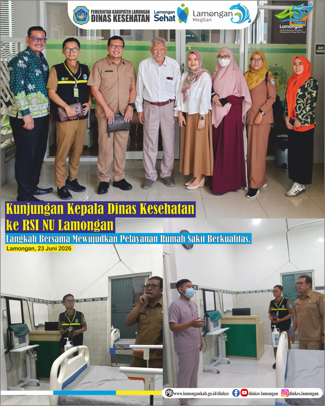 Foto: Kadinkes Lamongan Lanjutkan Monitoring Kesiapan Rumah Sakit di RSI NU Lamongan
