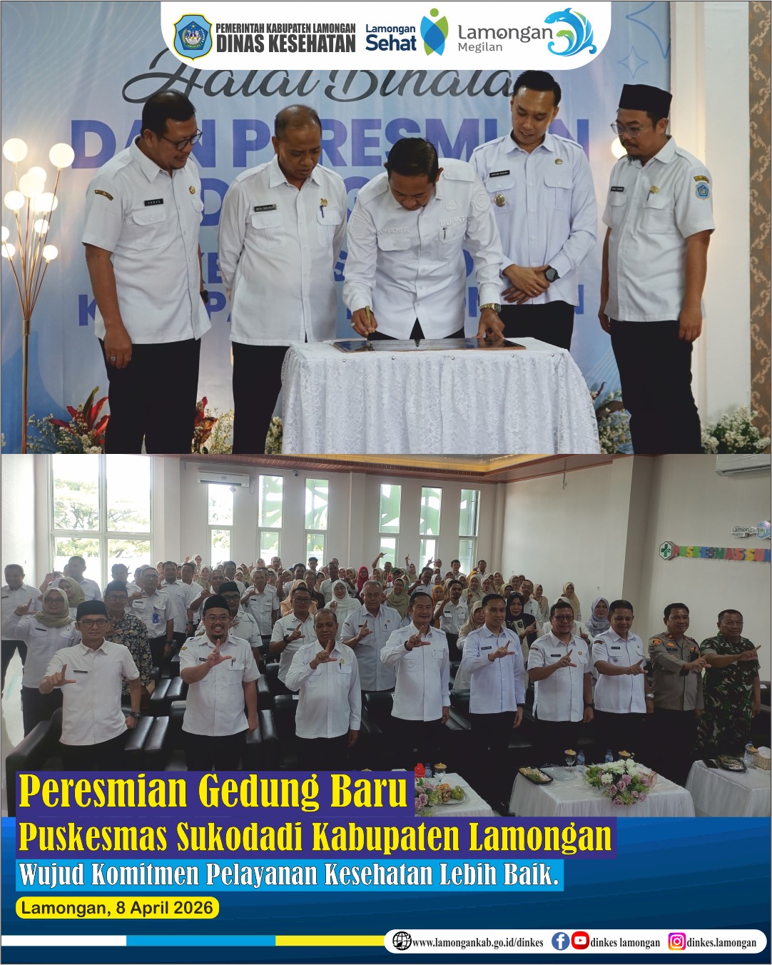 Foto: Peresmian Gedung Baru Puskesmas Sukodadi, Wujud Komitmen Pelayanan Kesehatan Lebih Baik.