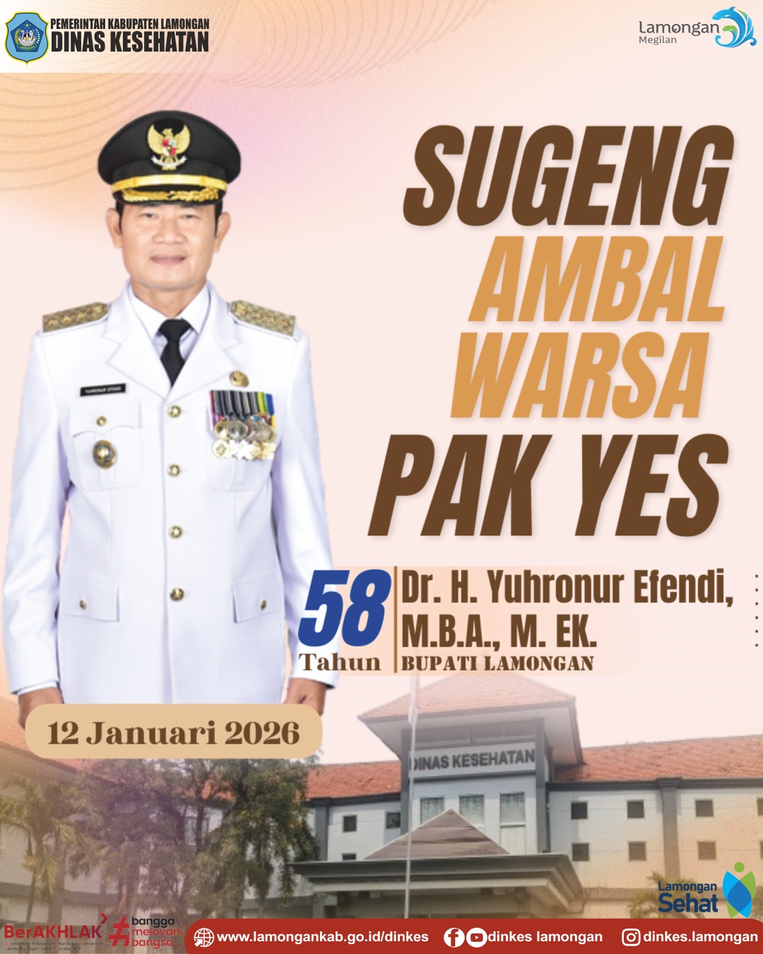 Foto: Selamat Ulang Tahun ke-58 Bapak Bupati Lamongan, Bapak H. Yuhronur Efendi, MBA (Pak Yes).