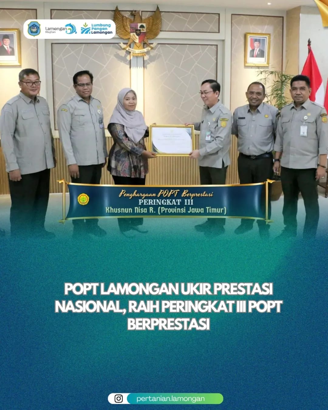 Foto: POPT Lamongan Ukir Prestasi Nasional, Raih Peringkat III POPT Berprestasi