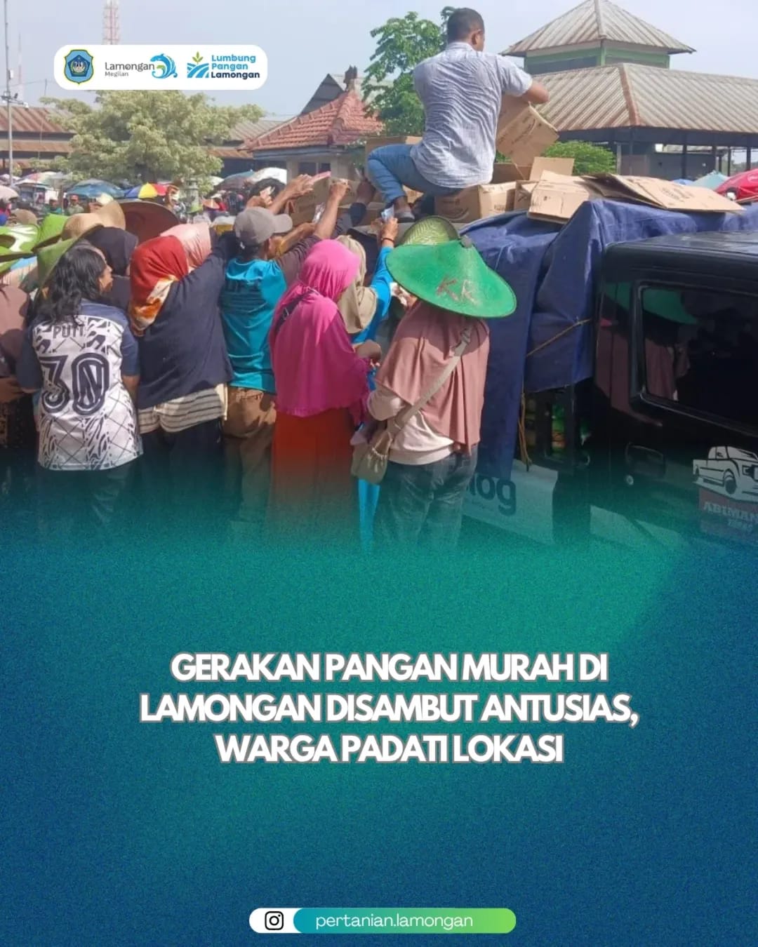Foto: Gerakan Pangan Murah di Lamongan Disambut Antusias, Warga Padati Lokasi
