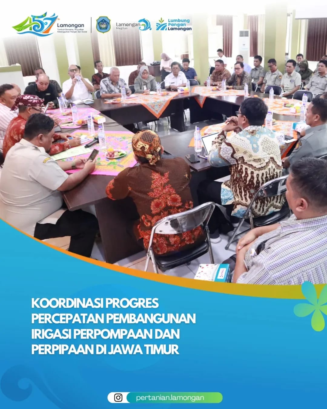 Foto: KOORDINASI PROGRES PERCEPATAN PEMBANGUNAN IRIGASI PERPOMPAAN DAN PERPIPAAN DI JAWA TIMUR