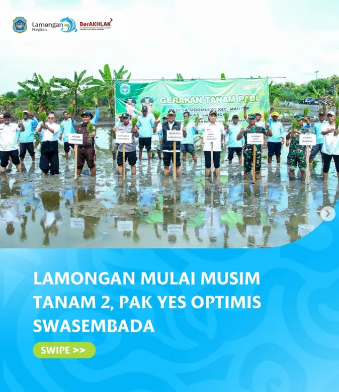 Lamongan Mulai Musim Tanam 2, Pak YES Optimistis Swasembada
