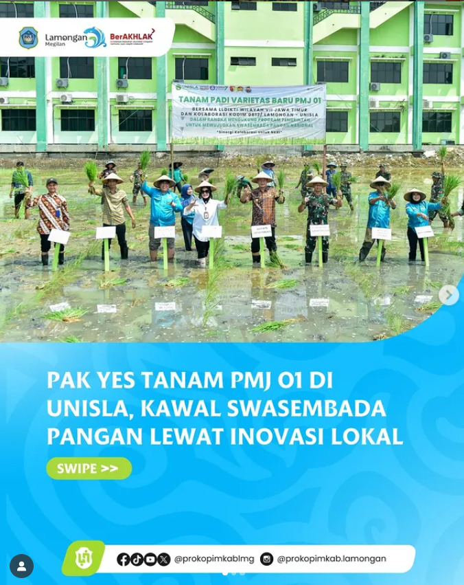 Pak YES Tanam PMJ 01 di Unisla, Kawal Swasembada Pangan Lewat Inovasi Lokal