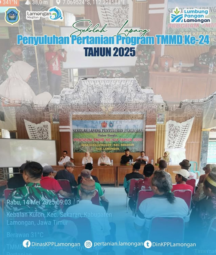 Sekolah Lapang Penyuluhan Pertanian Program TMMD Ke 124 tahun 2025 Kabupaten Lamongan