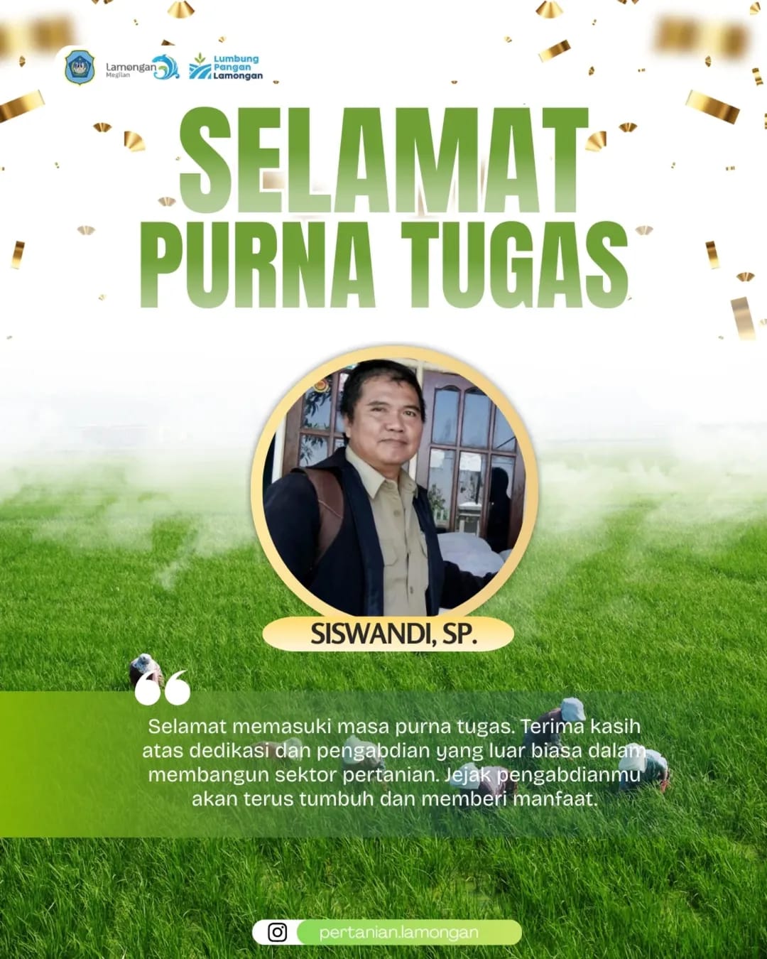 Foto: Selamat memasuki masa purna tugas