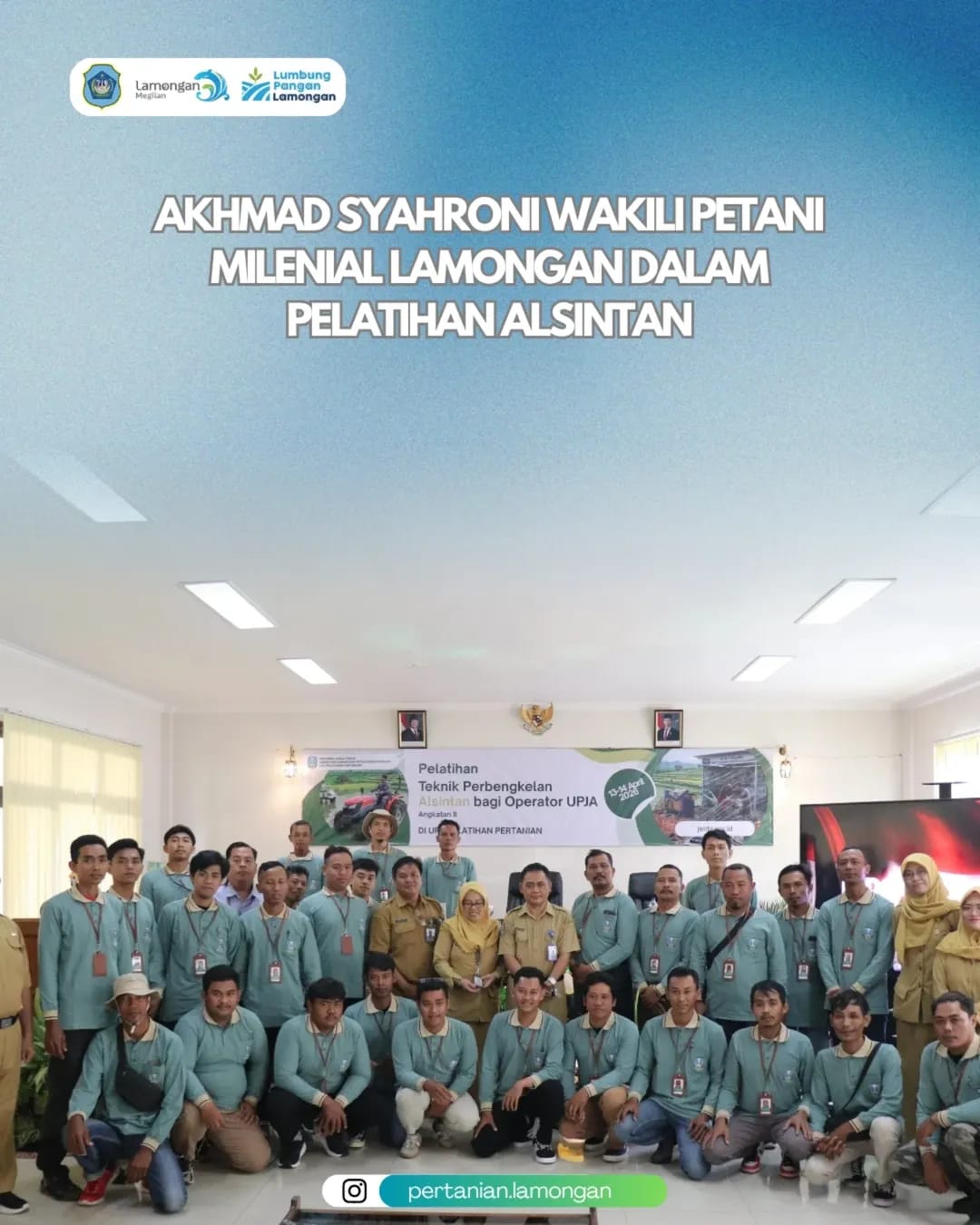 Foto: Akhmad Syahroni Wakili Petani Milenial Lamongan dalam Pelatihan Alsintan