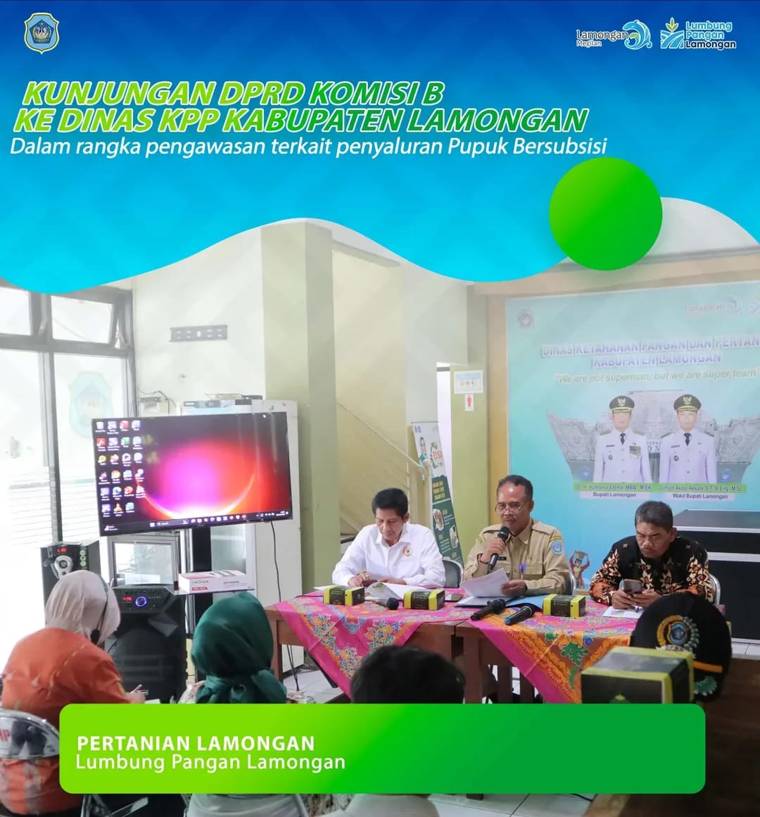 Foto: KUNJUNGAN DPRD KOMISI B KE DINAS KETAHANAN PANGAN DAN PERTANIAN KABUPATEN LAMONGAN DALAM RANGKA PENGAWASAN TERKAIT PENYALURAN PUPUK BERSUBSIDI