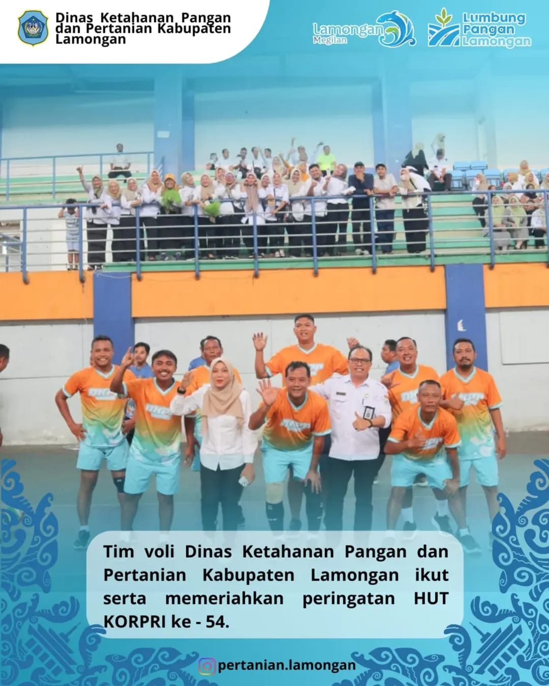 Foto: Tim Voli Dinas Ketahanan Pangan dan Pertanian Kabupaten Lamongan ikut serta memeriahkan Peringatan HUT KORPRI ke-54