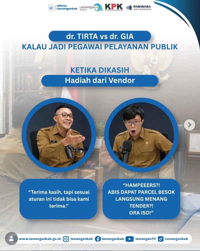 Foto: PELAYANAN PUBLIK YANG BERSIH LAHIR DARI KEBERANIAN BERKATA TIDAK!