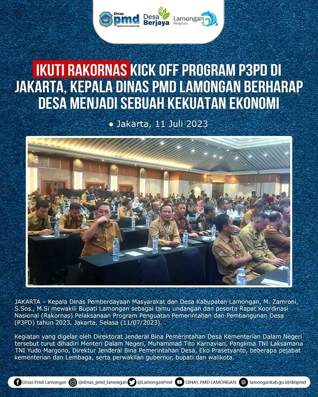 Ikuti Rakornas Kick Off Program P3pd Di Jakarta Kepala Dinas Pmd