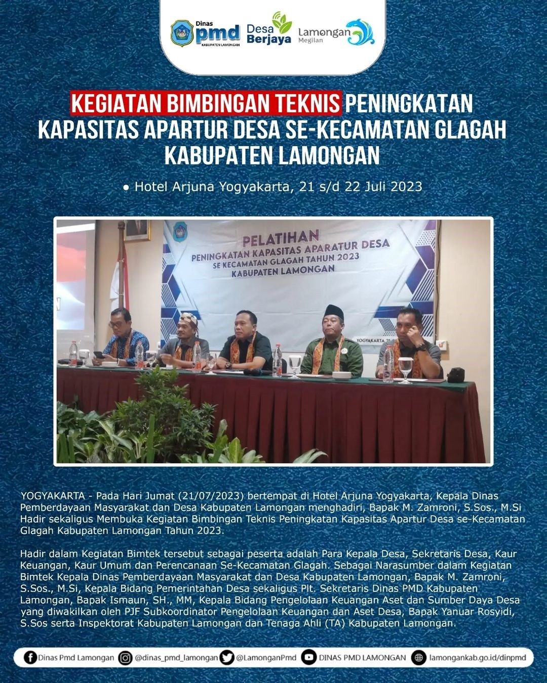 Dinas Pemberdayaan Masyarakat Dan Desa Pemerintah Kabupaten Lamongan Kegiatan Bimbingan Teknis