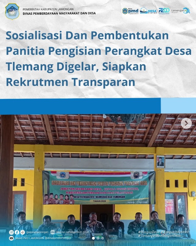 Foto: SOSIALISASI DAN PEMBENTUKAN PANITIA PENGISIAN PERANGKAT DESA TLEMANG DIGELAR, SIAPKAN REKRUTMEN TRANSPARAN