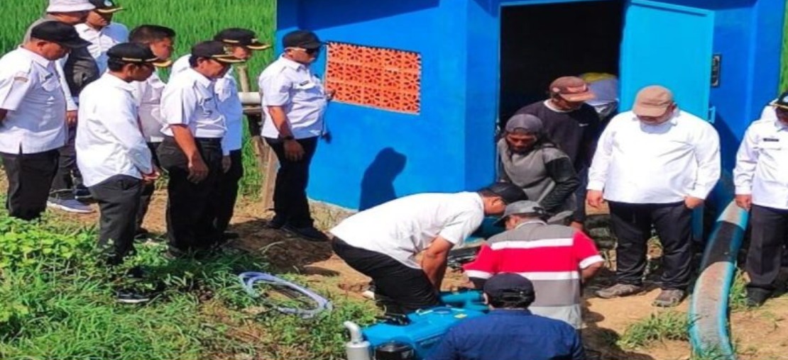 Foto: El Nino Ancam Panen, 53 Ribu Hektare Sawah Lamongan Diselamatkan dengan Pompanisasi