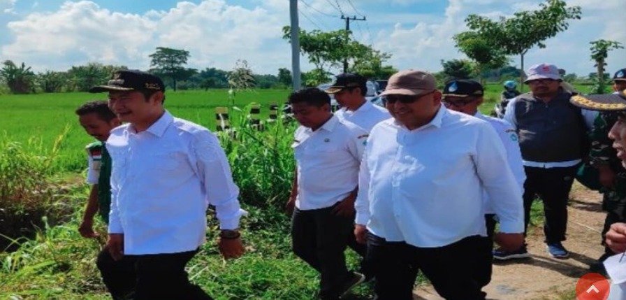 Foto: Air Menyusut, Petani Cemas: Polsek Tikung Kawal Sidak Irigasi di Lamongan