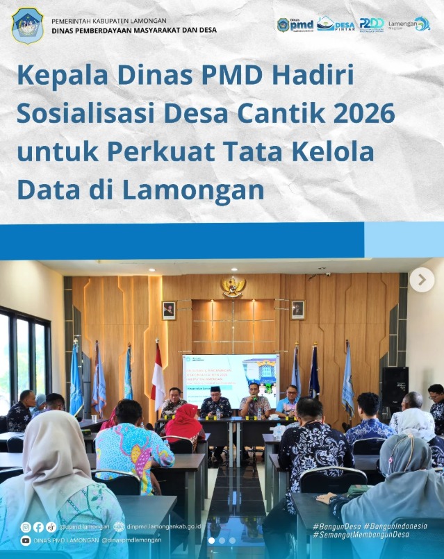 Foto: KEPALA DINAS PMD HADIRI SOSIALISASI DESA CANTIK 2026 UNTUK PERKUAT TATA KELOLA DATA DI LAMONGAN