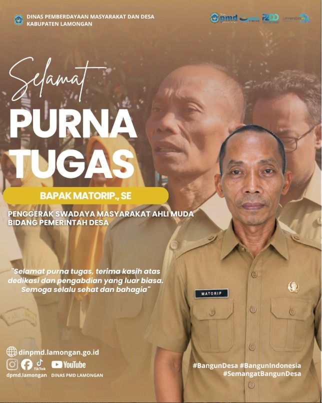 Foto: SELAMAT PURNA TUGAS PENGGERAK SWADAYA MASYARAKAT BAPAK MATORIP, SE