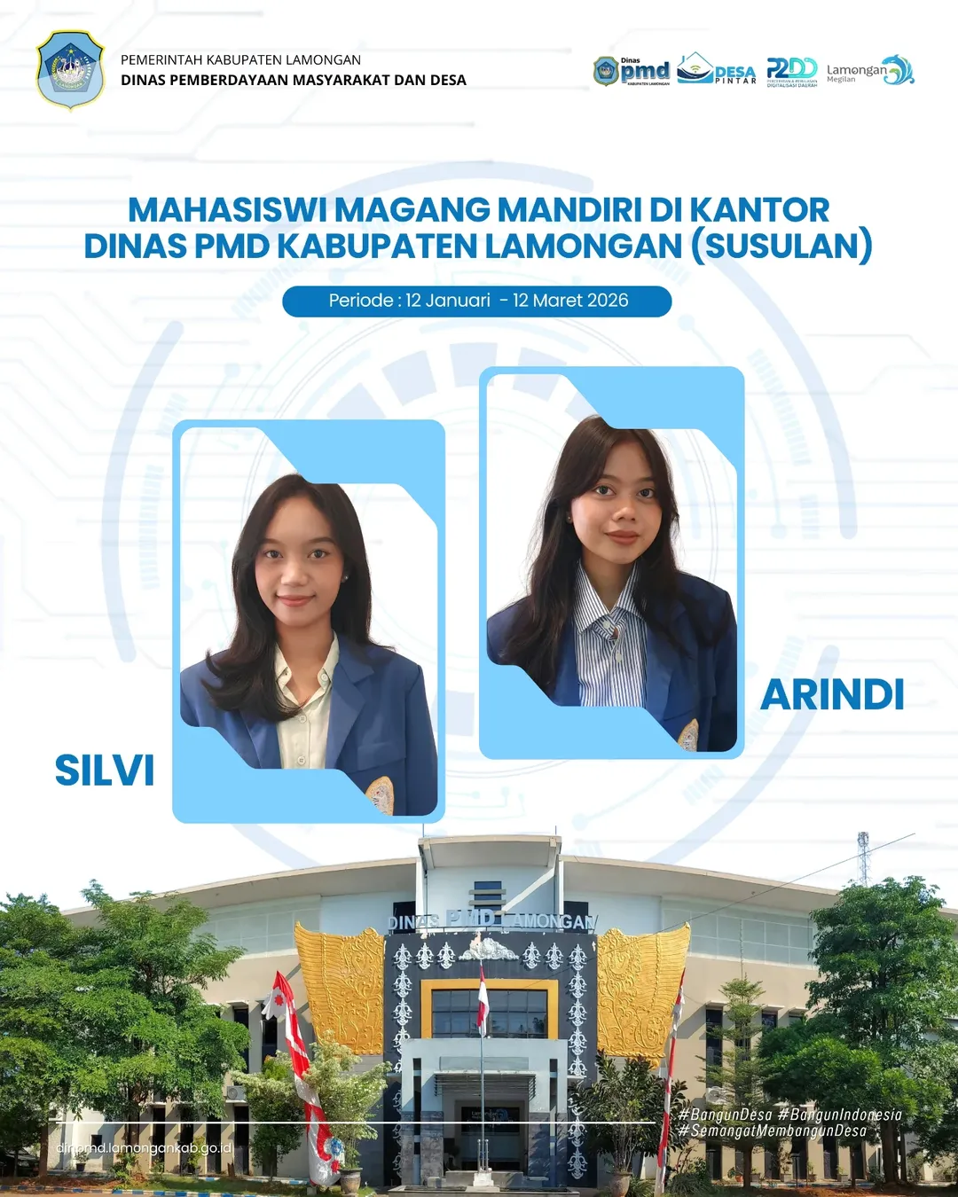 Foto: MAHASISWI MAGANG JALUR MANDIRI (SUSULAN) DI KANTOR DINAS PEMBERDAYAAN MASYARAKAT DAN DESA KABUPATEN LAMONGAN PERIODE 12 JANUARI - 12 MARET 2026