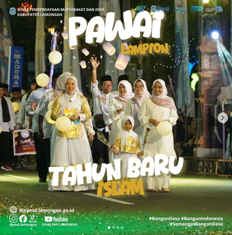 Foto: DINAS PMD LAMONGAN DAN JAJARAN SEMARAKKAN PAWAI LAMPION TAHUN BARU ISLAM