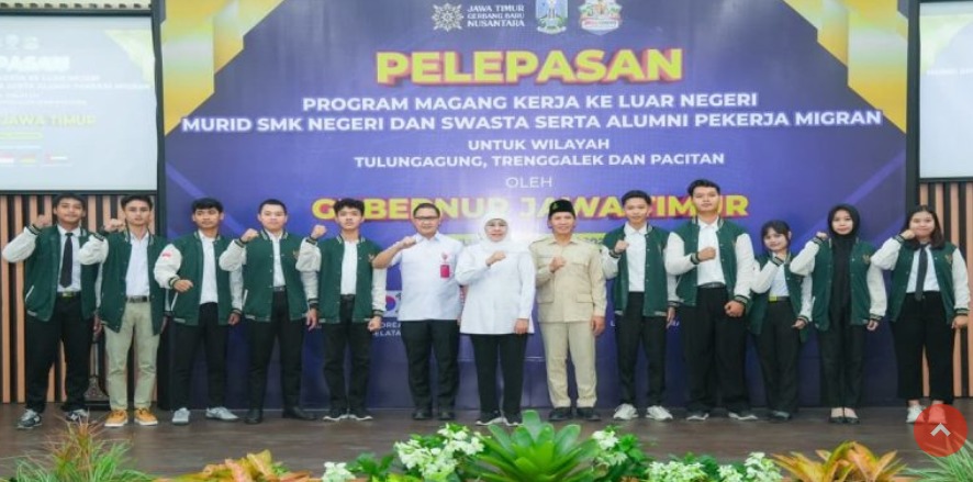 Foto: Khofifah Lepas 1.790 Siswa SMK Jatim Kerja ke Luar Negeri, Jepang Jadi Tujuan Utama