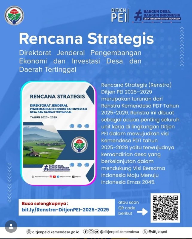 Foto: RENCANA STRATEGIS DIREKTORAT JENDERAL PENGEMBANGAN EKONOMI DAN INVESTASI DESA DAN DAERAH TERTINGGAL 2025–2029
