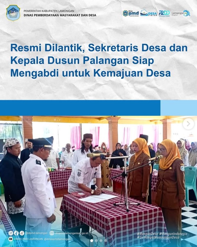 Foto: RESMI DILANTIK, SEKRETARIS DESA DAN KEPALA DUSUN PALANGAN SIAP MENGABDI UNTUK KEMAJUAN DESA