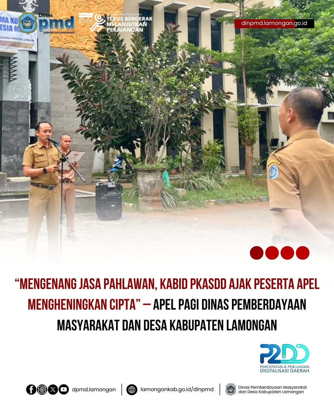 Foto: MENGENANG JASA PAHLAWAN, KABID PKASDD AJAK PESERTA APEL MENGHENINGKAN CIPTA