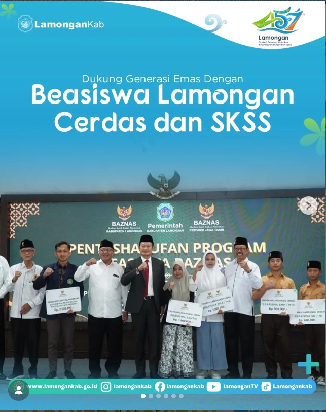 Foto: DUKUNG GENERASI EMAS DENGAN BEASISWA LAMONGAN CERDAS DAN SKSS