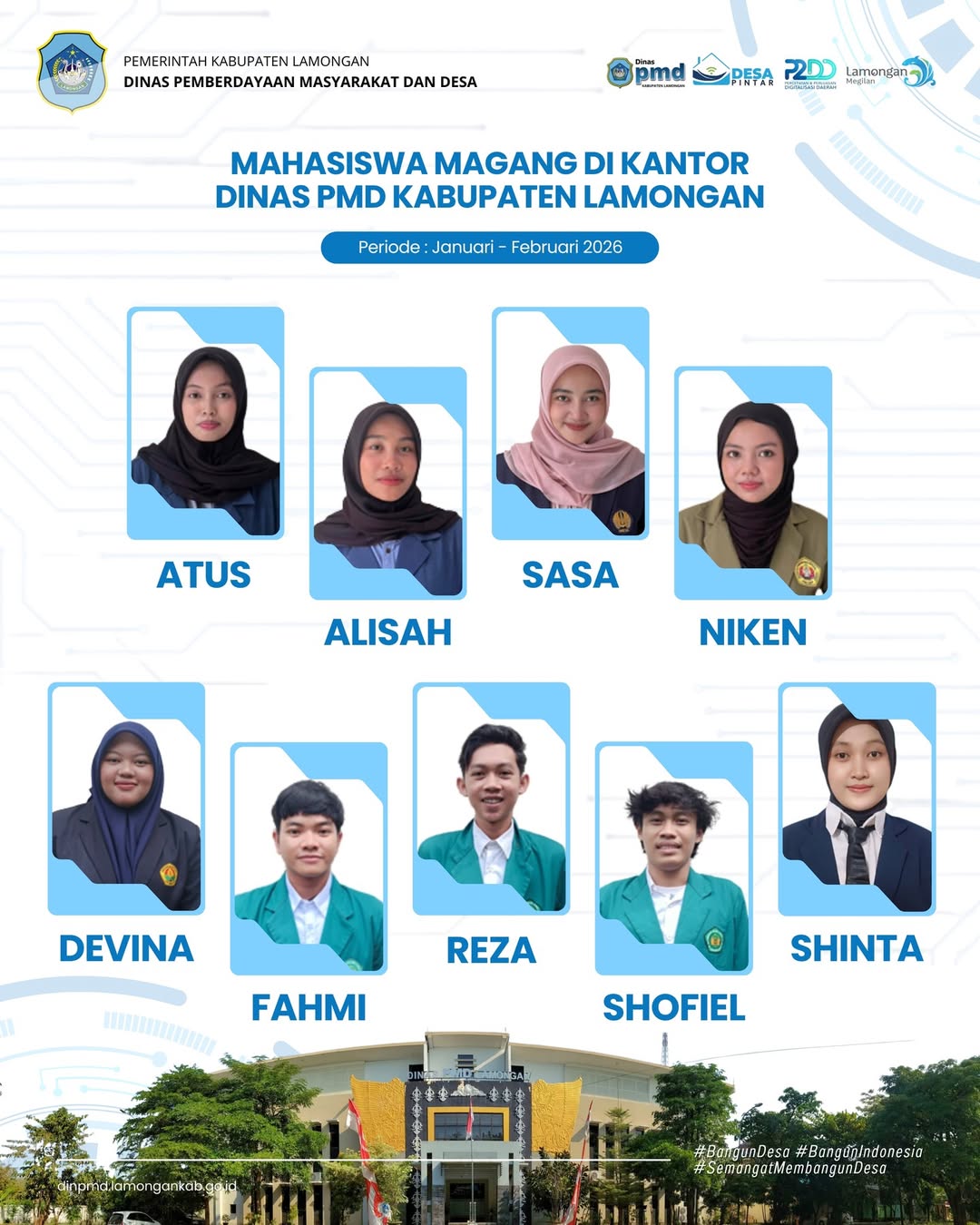 Foto: MAHASISWA MAGANG JALUR MANDIRI DI KANTOR DINAS PEMBERDAYAAN MASYARAKAT DAN DESA KABUPATEN LAMONGAN PERIODE JANUARI - FEBRUARI 2026