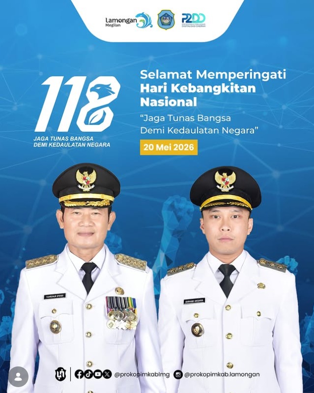 Foto: PEMKAB LAMONGAN: SELAMAT MEMPERINGATI HARI KEBANGKITAN NASIONAL