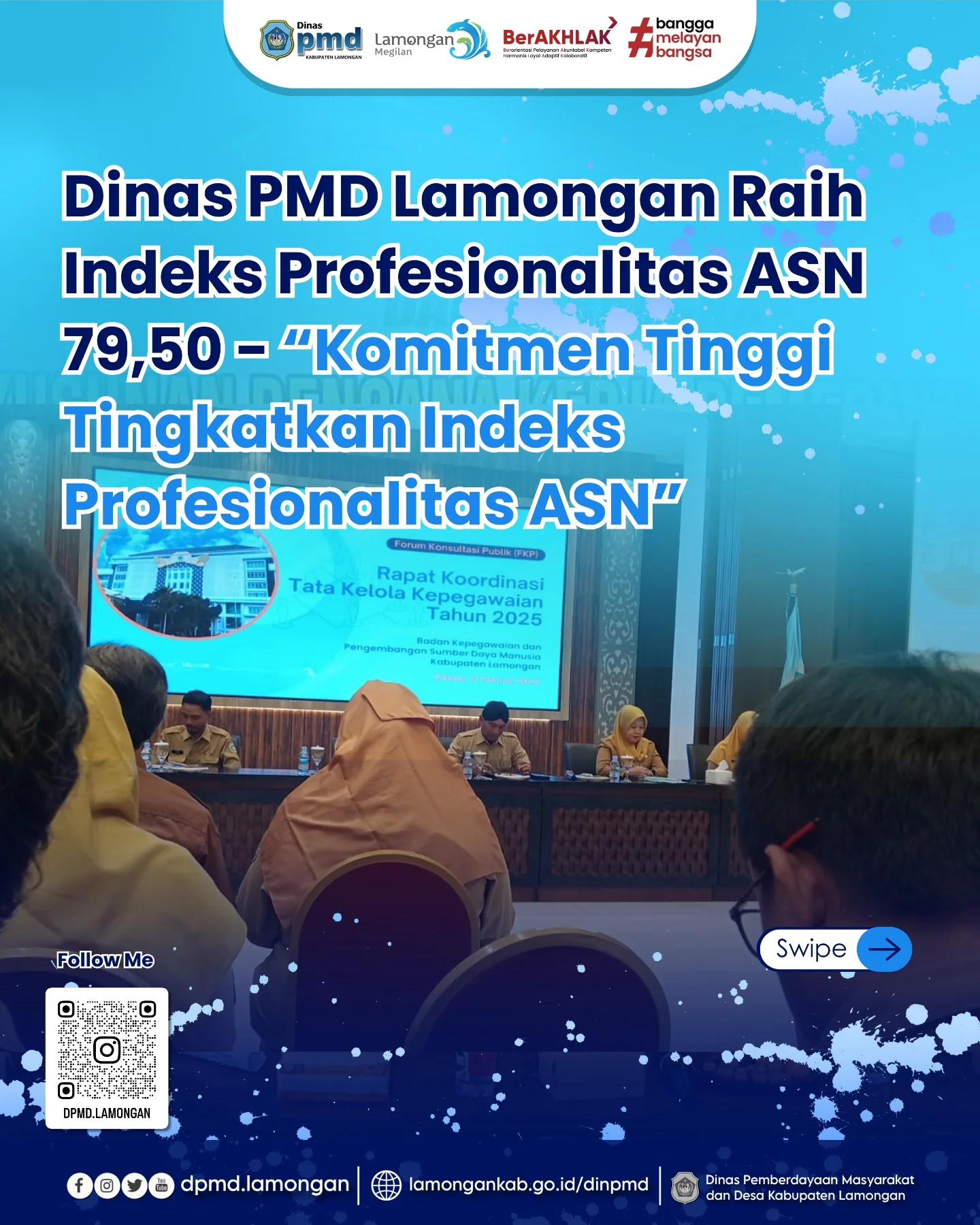 DINAS PMD LAMONGAN RAIH INDEKS PROFESIONALITAS ASN 79,50 “KOMITMEN TINGGI TINGKATKAN INDEKS PROFESIONALITAS ASN”