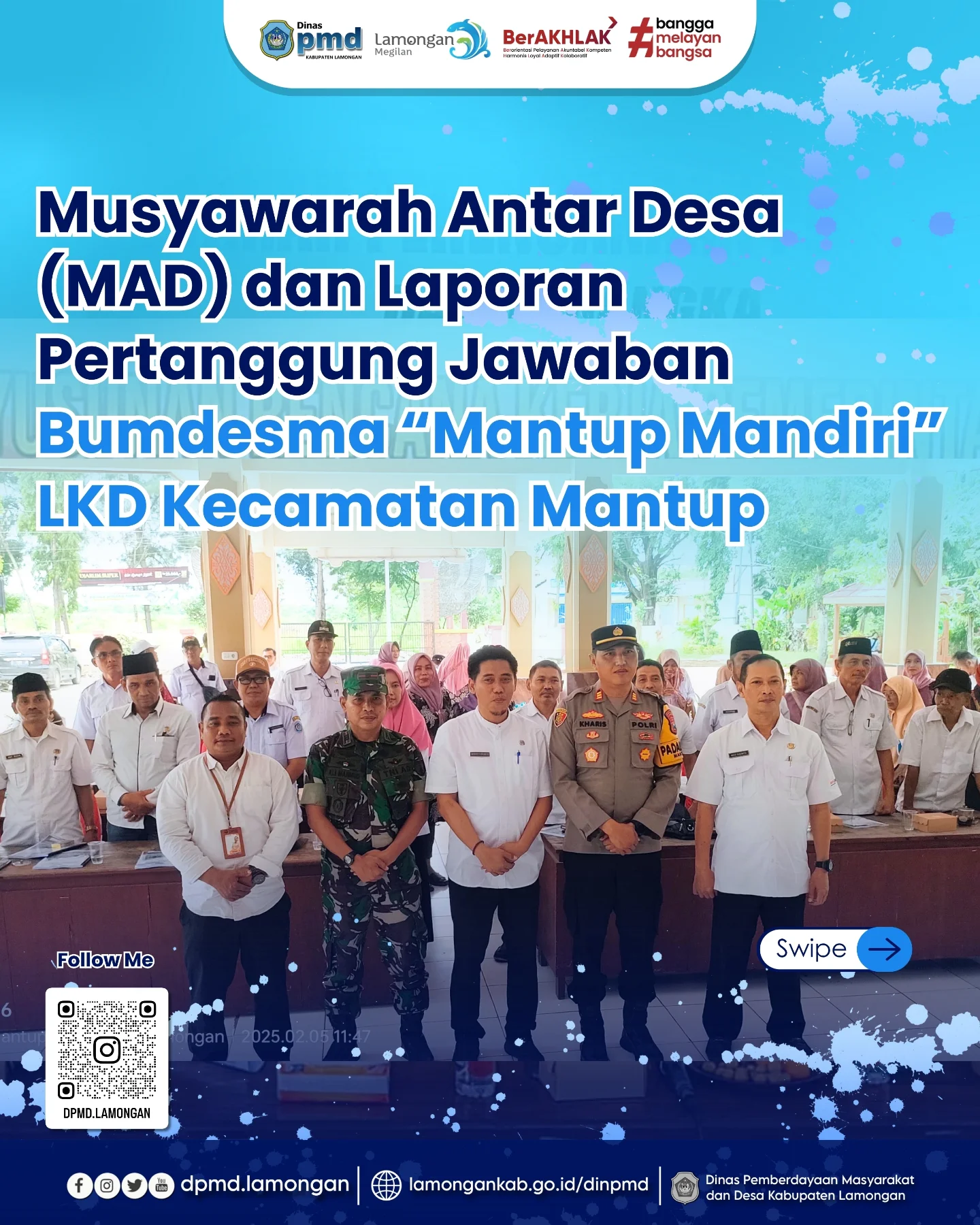 MUSYAWARAH ANTAR DESA (MAD) DAN LAPORAN PERTANGGUNG JAWABAN BUMDESMA MANTUP MANDIRI LKD KECAMATAN MANTUP