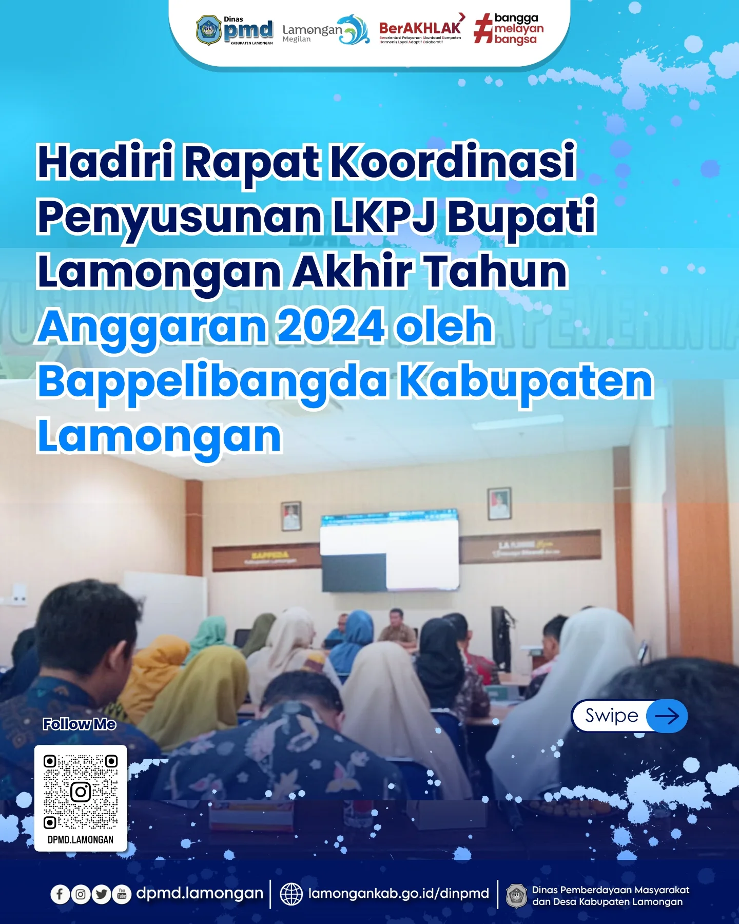 HADIRI RAPAT KOORDINASI PENYUSUNAN LKPJ BUPATI LAMONGAN AKHIR TAHUN ANGGARAN 2024 OLEH BAPPELITBANGDA KABUPATEN LAMONGAN