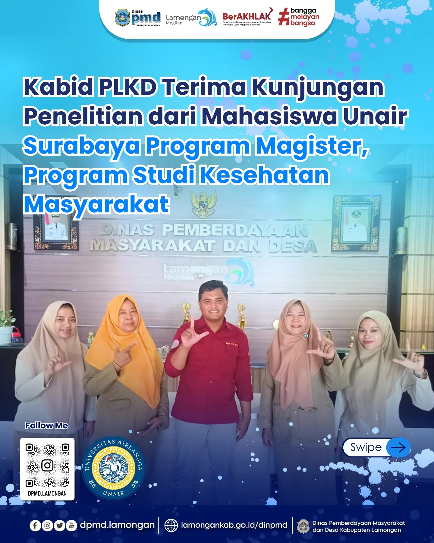 KABID PLKD TERIMA KUNJUNGAN PENELITIAN DARI MAHASISWA UNAIR SURABAYA PROGRAM MAGISTER, PROGRAM STUDI KESEHATAN MASYARAKAT