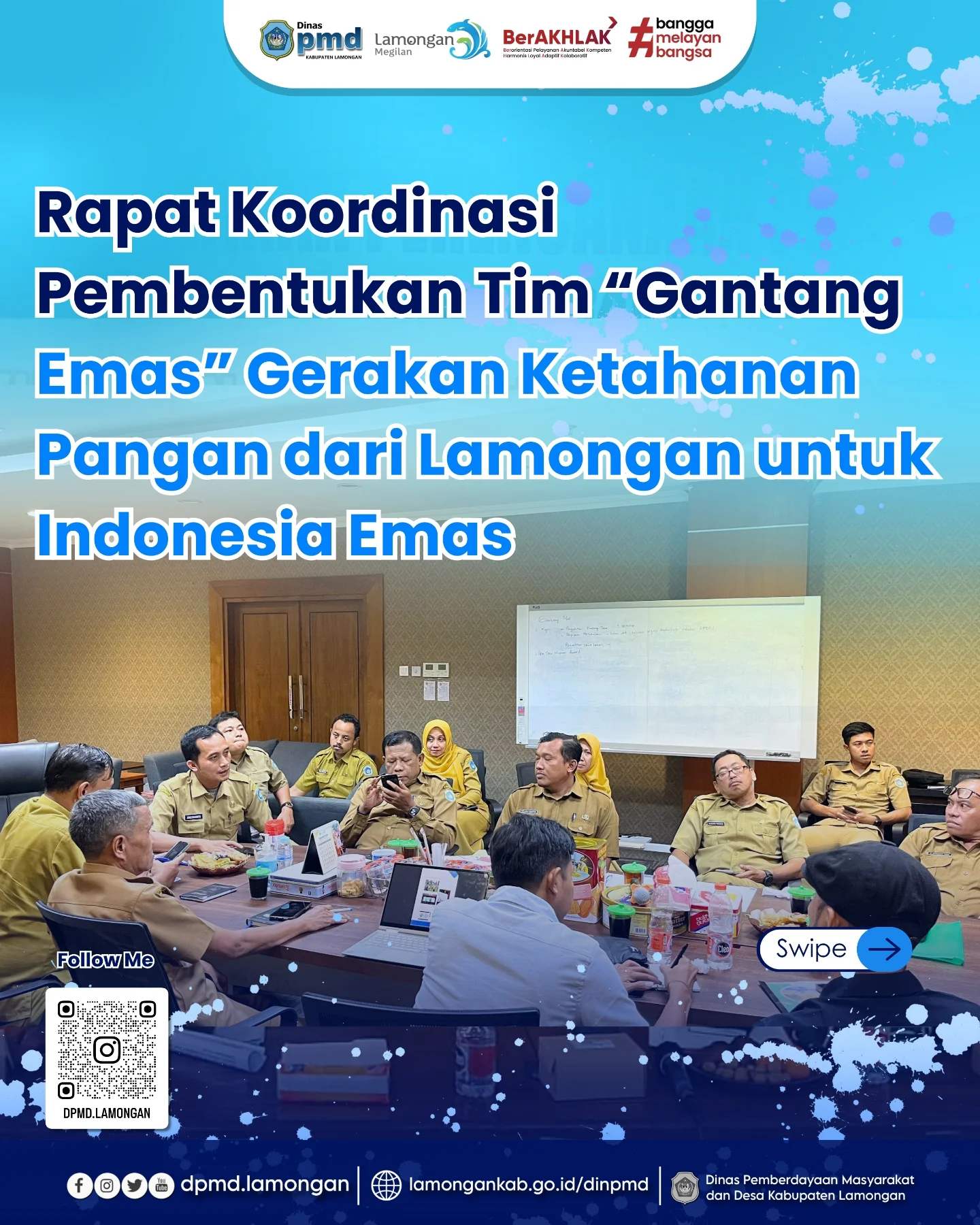 RAPAT KOORDINASI PEMBENTUKAN TIM “GANTANG EMAS” GERAKAN KETAHANAN PANGAN DARI LAMONGAN UNTUK INDONESIA EMAS
