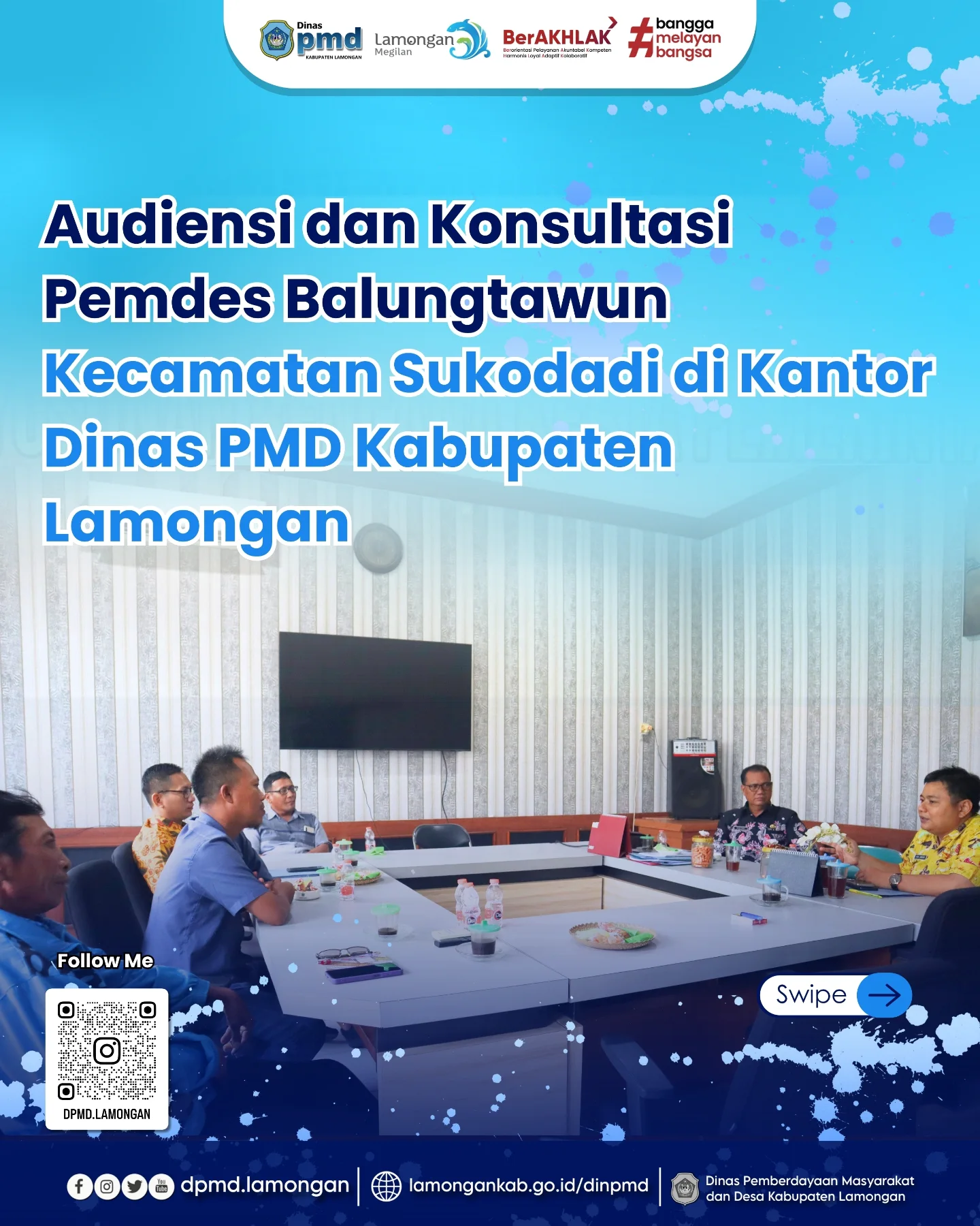 AUDIENSI DAN KONSULTASI PEMDES BALUNGTAWUN KECAMATAN SUKODADI DI KANTOR DINAS PMD KABUPATEN LAMONGAN