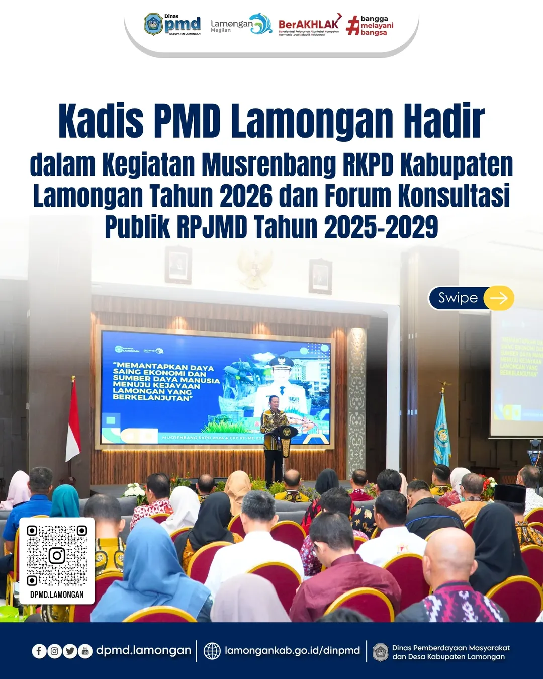 KADIS PMD LAMONGAN HADIR DALAM KEGIATAN MUSRENBANG RKPD KABUPATEN LAMONGAN TAHUN 2026 DAN FORUM KONSULTASI PUBLIK RPJMD TAHUN 2025-2029