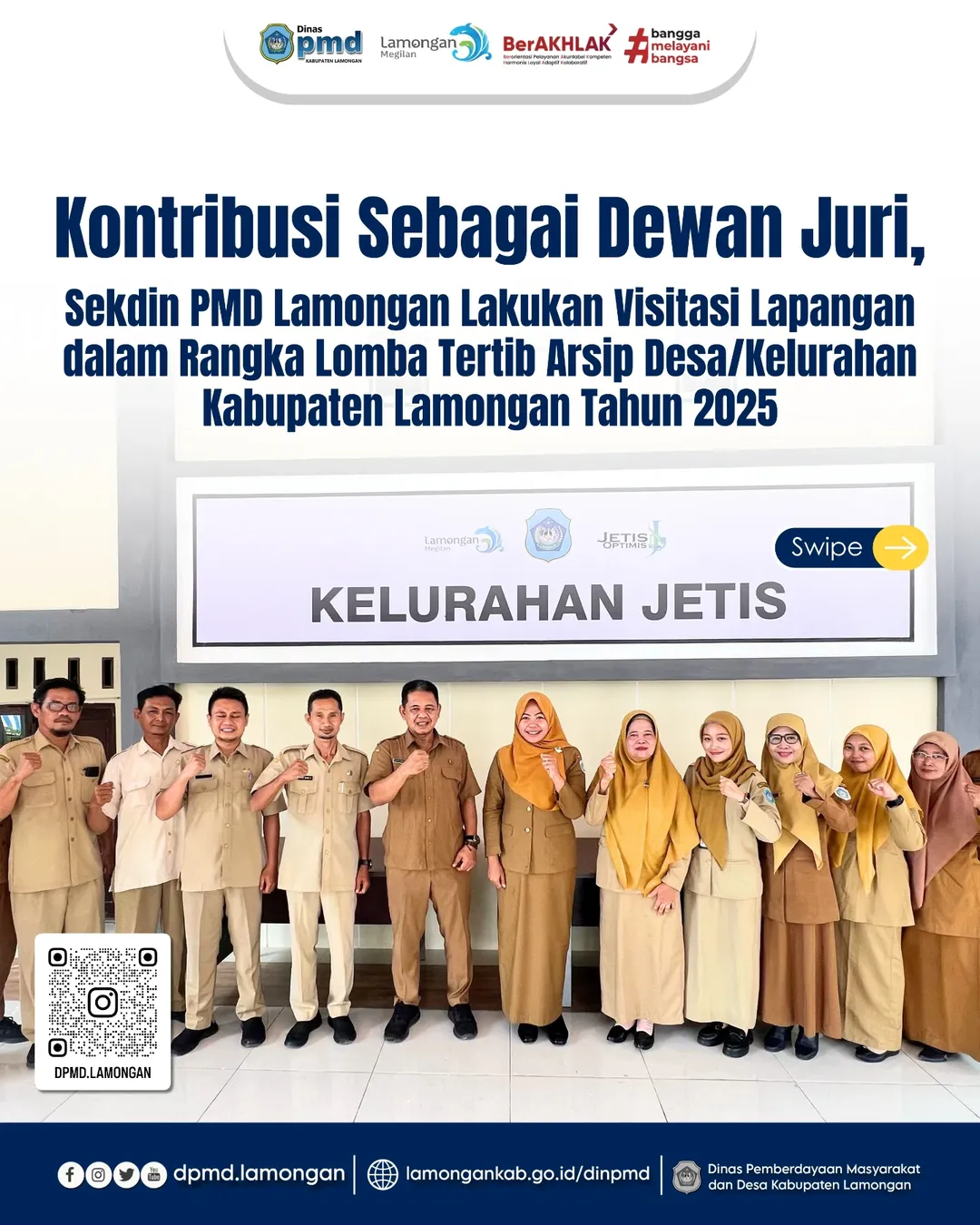 KONTRIBUSI SEBAGAI DEWAN JURI, SEKDIN PMD LAMONGAN LAKUKAN VISITASI LAPANGAN DALAM RANGKA LOMBA TERTIB ARSIP DESA/KELURAHAN TAHUN 2025