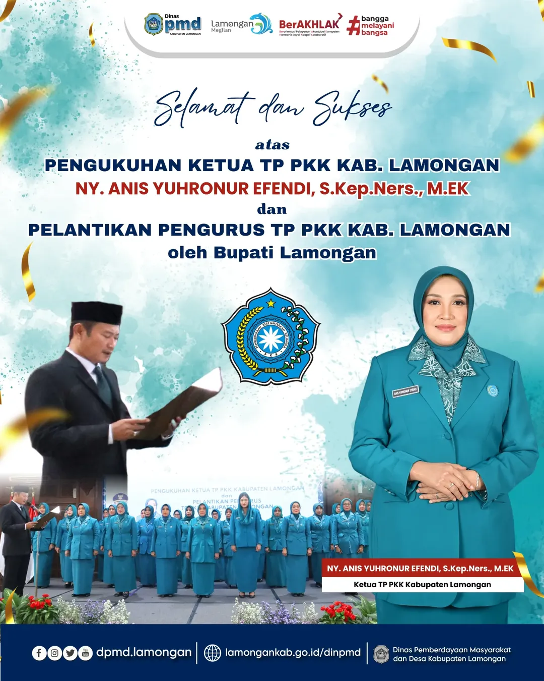 SELAMAT DAN SUKSES ATAS PELANTIKAN DAN PENGUKUHAN TP PKK KABUPATEN LAMONGAN PERIODE 2025-2030