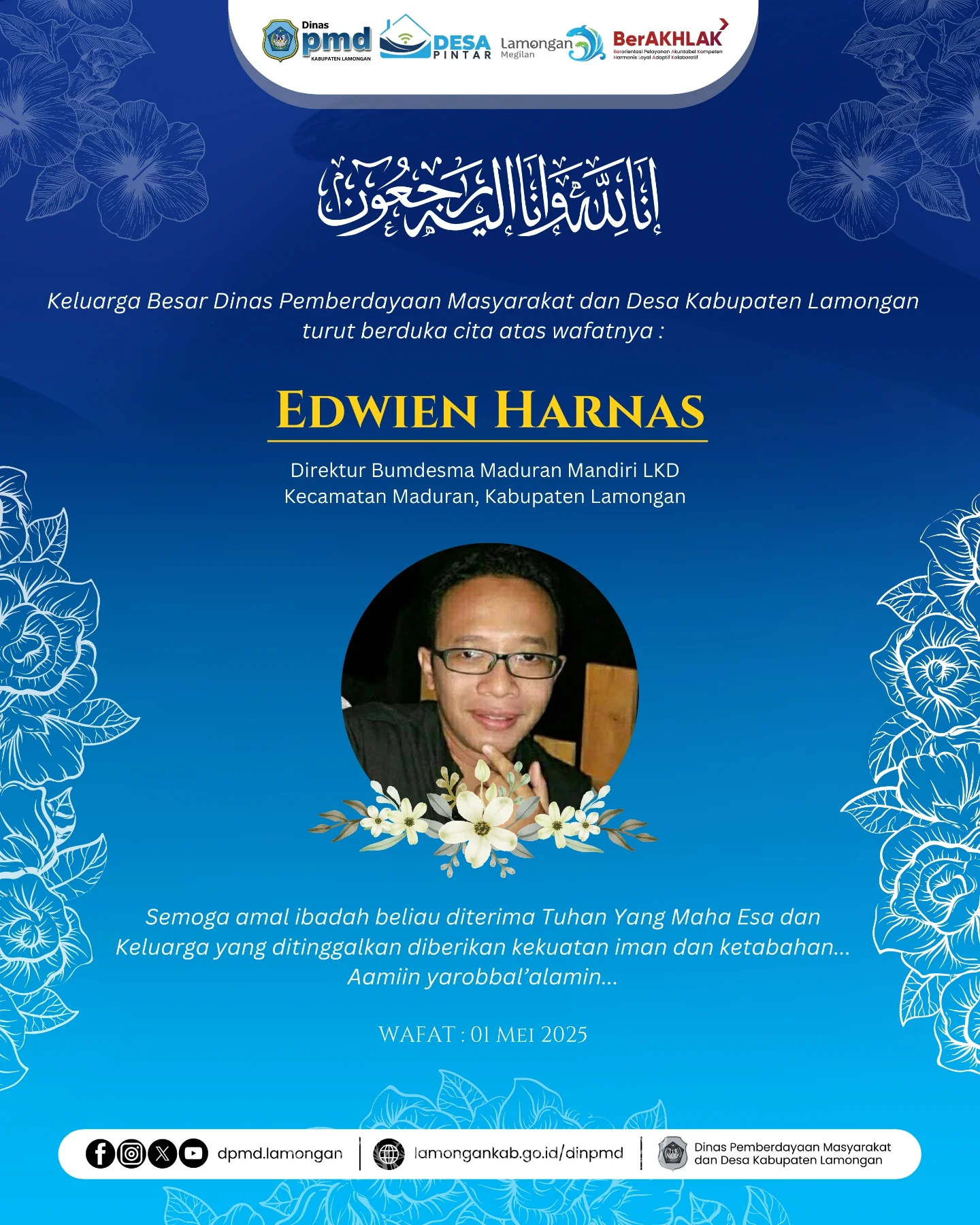 TURUT BERDUKA CITA ATAS WAFATNYA DIREKTUR BUMDESMA MADURAN MANDIRI LKD, EDWIEN HARNAS