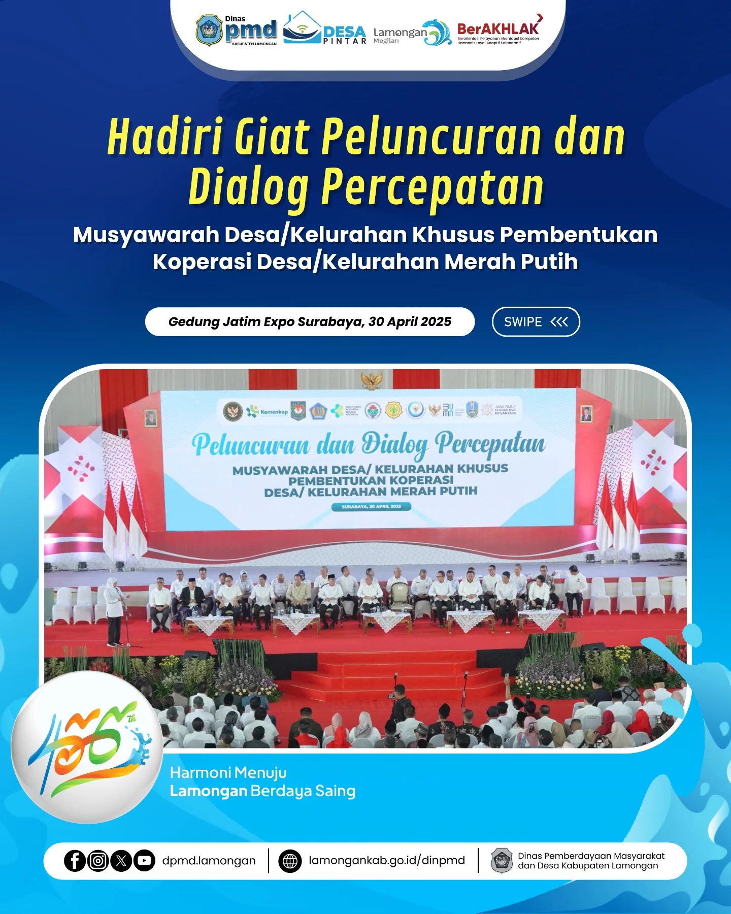 HADIRI GIAT PELUNCURAN DAN DIALOG PERCEPATAN MUSYAWARAH DESA/KELURAHAN KHUSUS PEMBENTUKAN KOPERASI DESA/KELURAHAN MERAH PUTIH