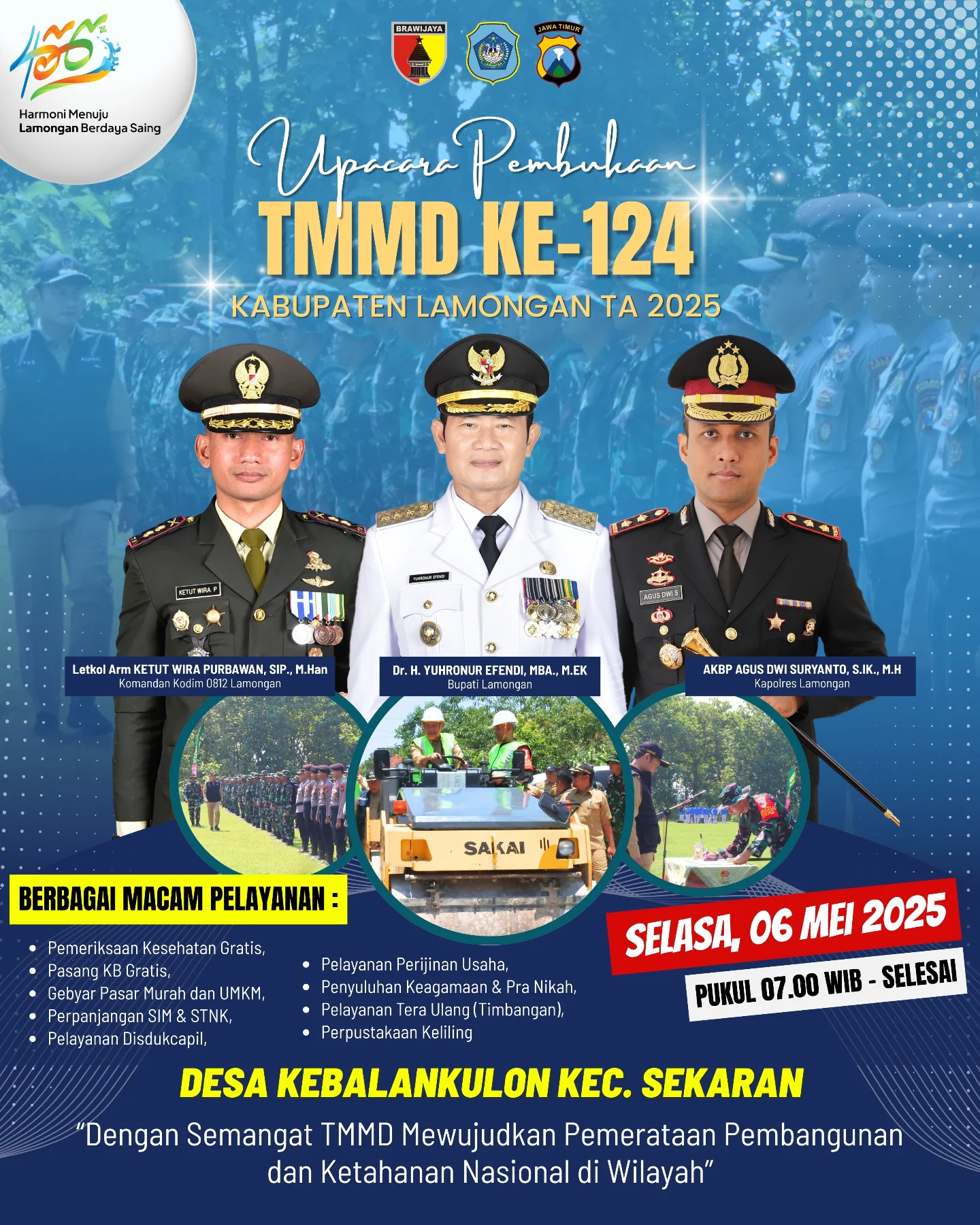 AGENDA UPACARA PEMBUKAAN TMMD KE-124 TA KABUPATEN LAMONGAN 2025