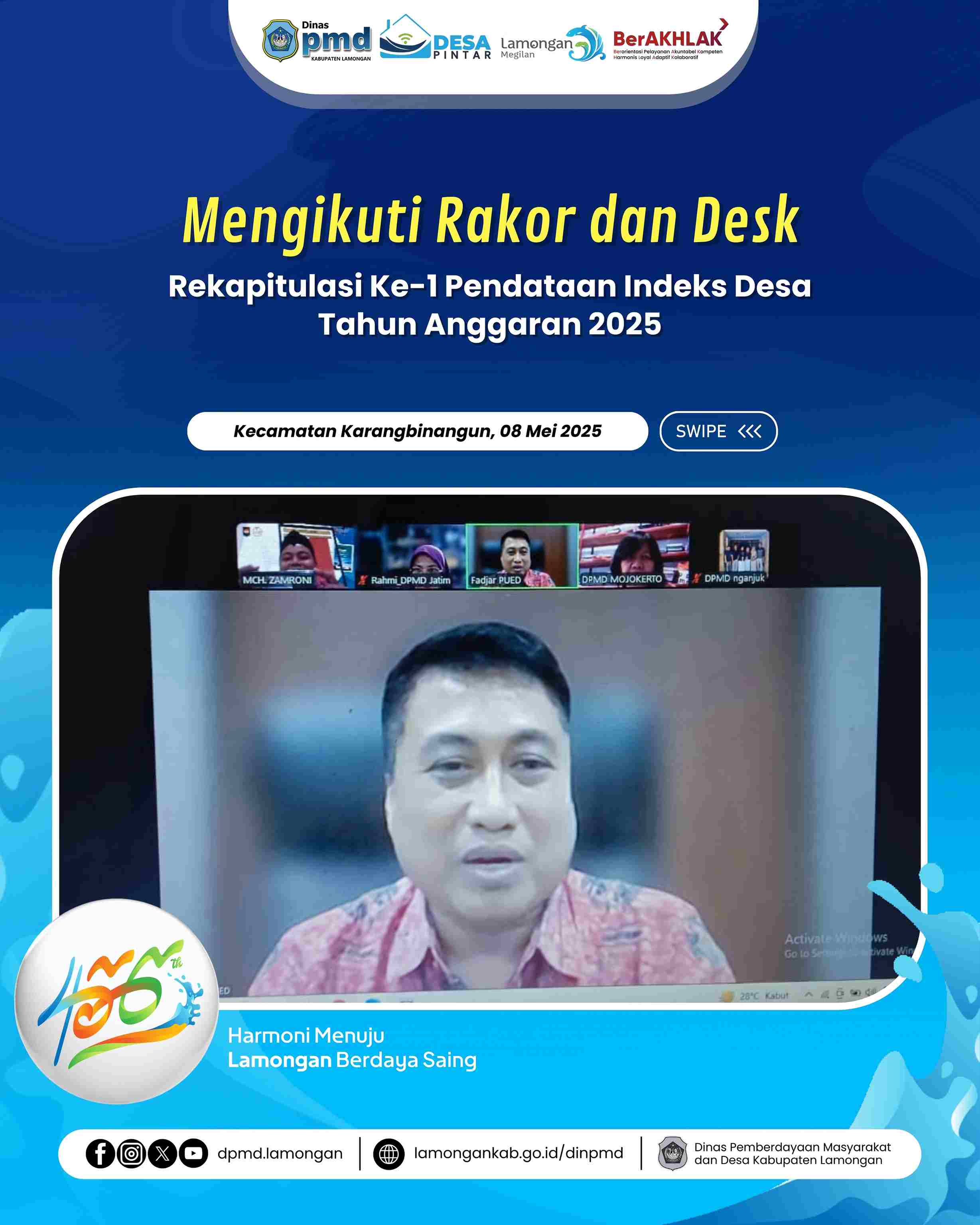 MENGIKUTI RAKOR DAN DESK REKAPITULASI KE-1 PENDATAAN INDEKS DESA TAHUN ANGGARAN 2025