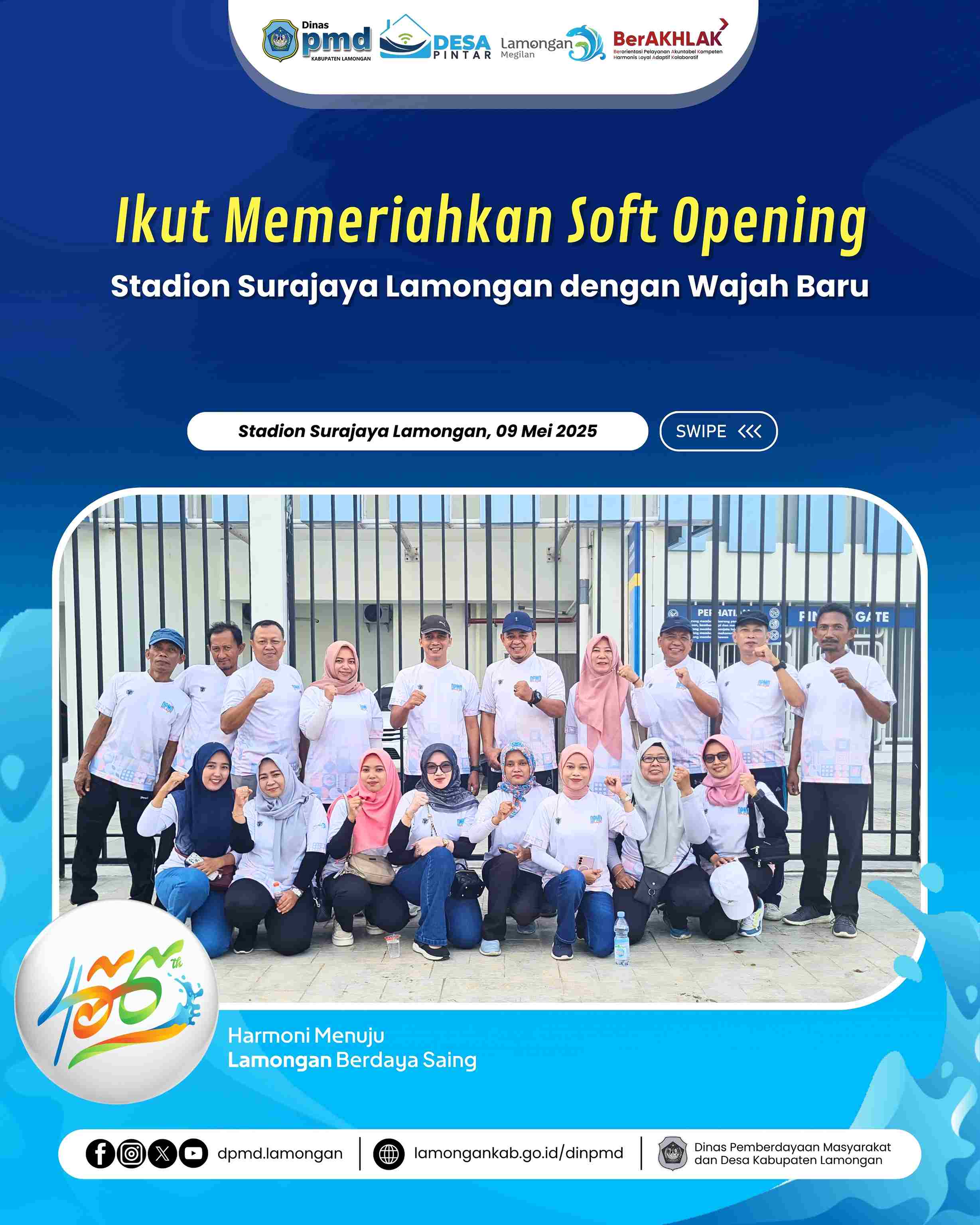 IKUT MEMERIAHKAN SOFT OPENING STADION SURAJAYA LAMONGAN DENGAN WAJAH BARU
