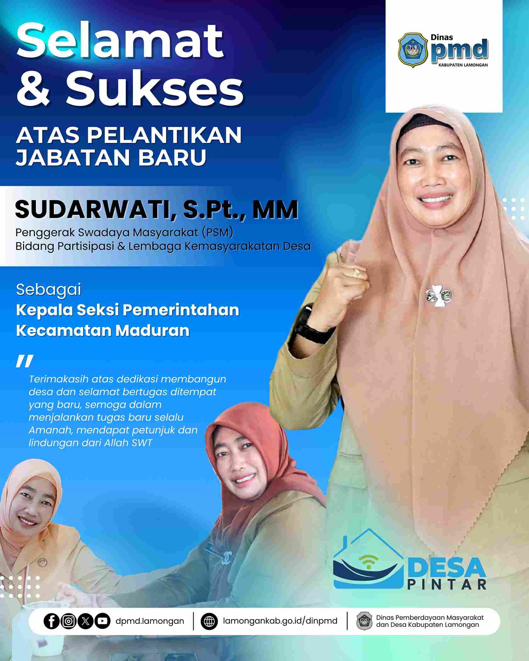 SELAMAT DAN SUKSES KEPADA PENGGERAK SWADAYA MASYARAKAT