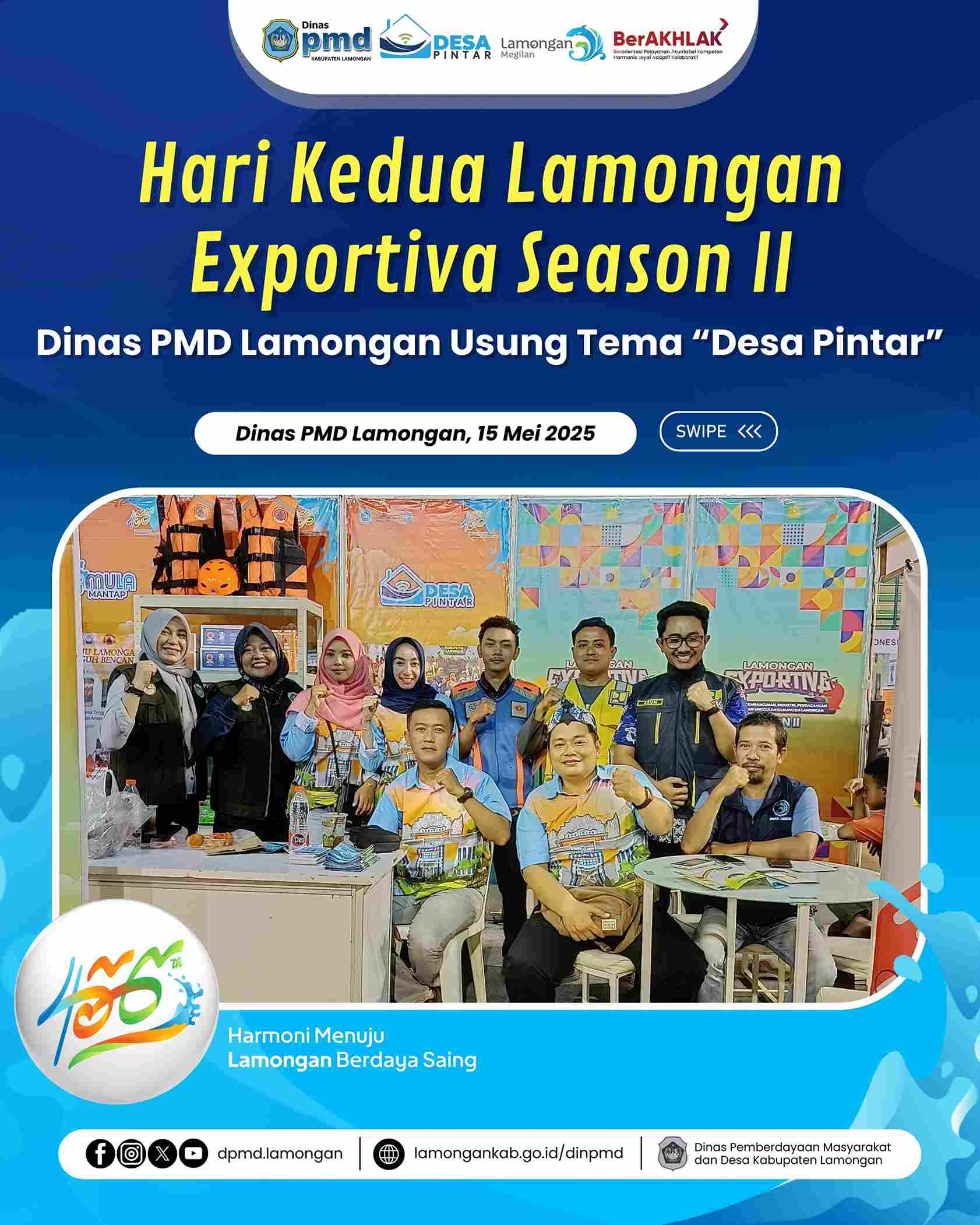 HARI KEDUA LAMONGAN EXPORTIVA SEASON II – DINAS PMD LAMONGAN USUNG TEMA “DESA PINTAR”