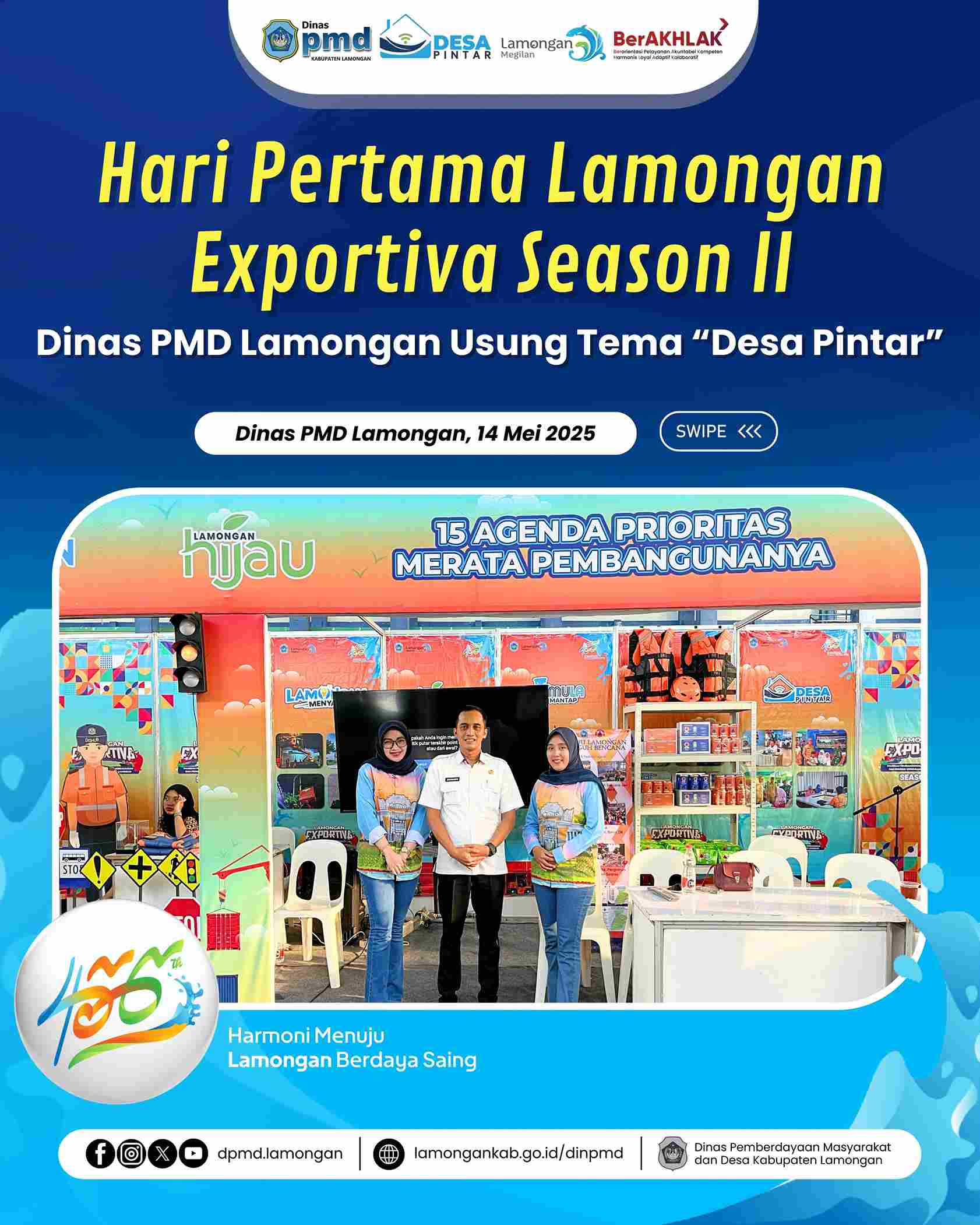 HARI PERTAMA LAMONGAN EXPORTIVA SEASON II – DINAS PMD LAMONGAN USUNG TEMA “DESA PINTAR”