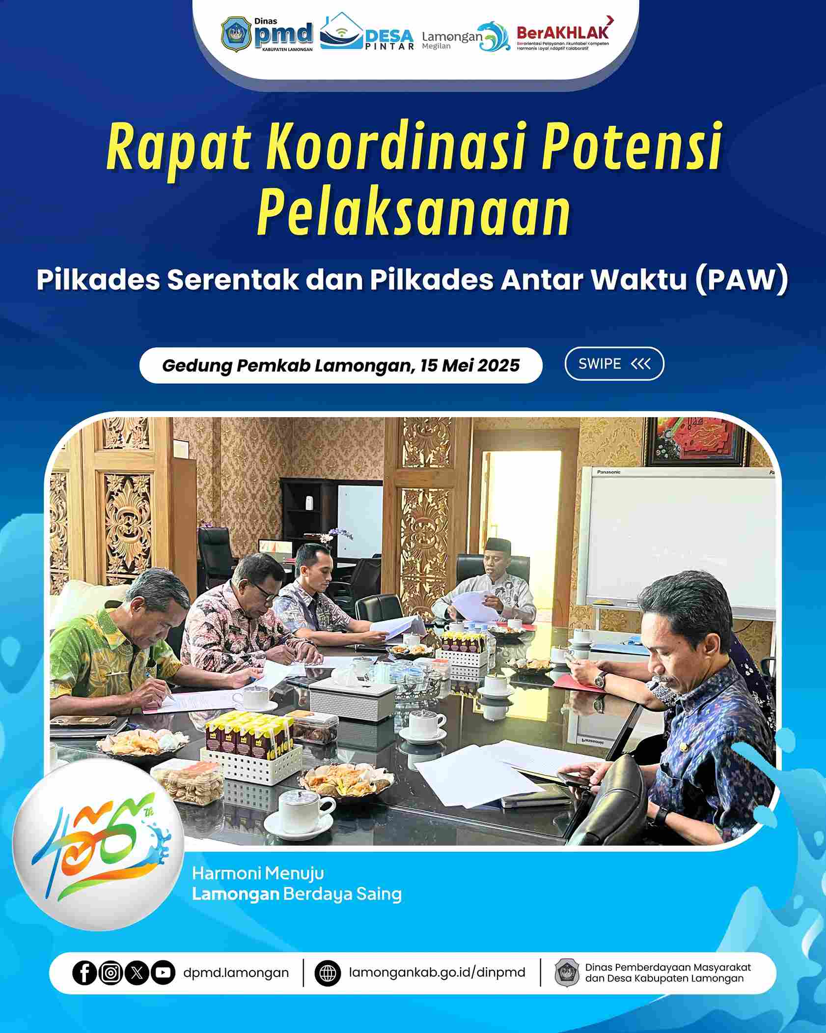 RAPAT KOORDINASI POTENSI PELAKSANAAN PILKADES SERENTAK DAN PILKADES ANTAR WAKTU (PAW)