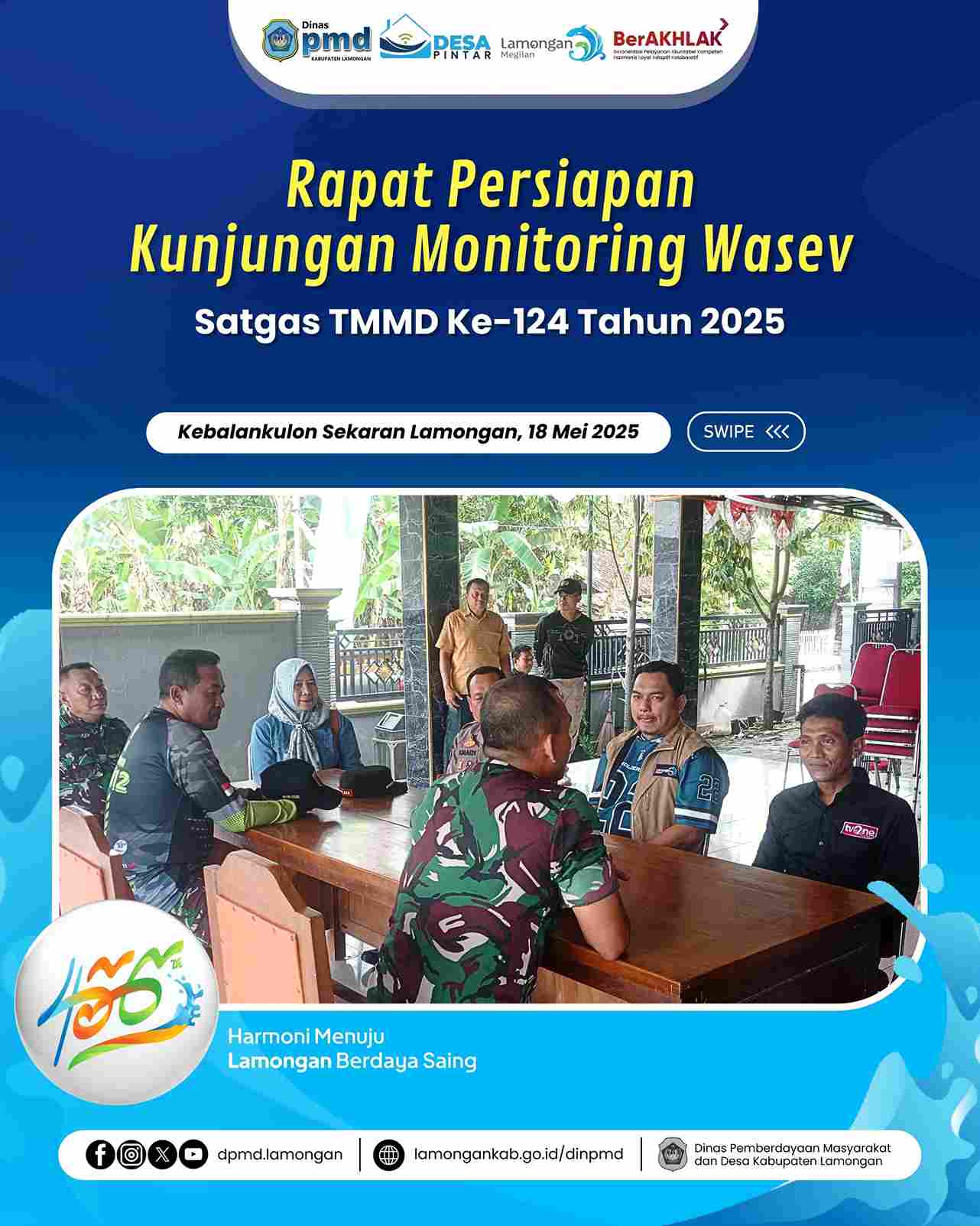 RAPAT PERSIAPAN KUNJUNGAN MONITORING WASEV SATGAS TMMD KE-124 TAHUN 2025